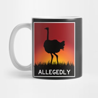 Allegedly Funny Ostrich with Sunset Mug